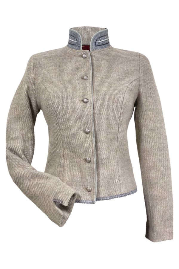 Litzlfelder Strickjacke Daphne taupe Rückenansicht